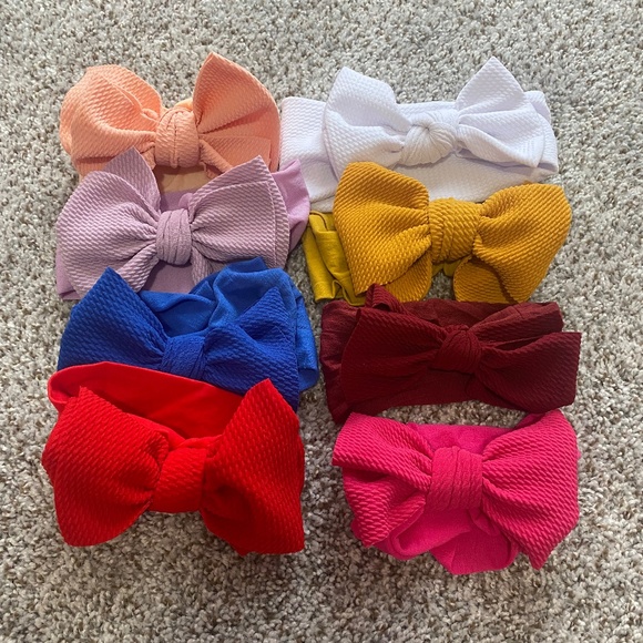 Baby Girl Headband Bows- Bundle of 8 - Picture 1 of 1